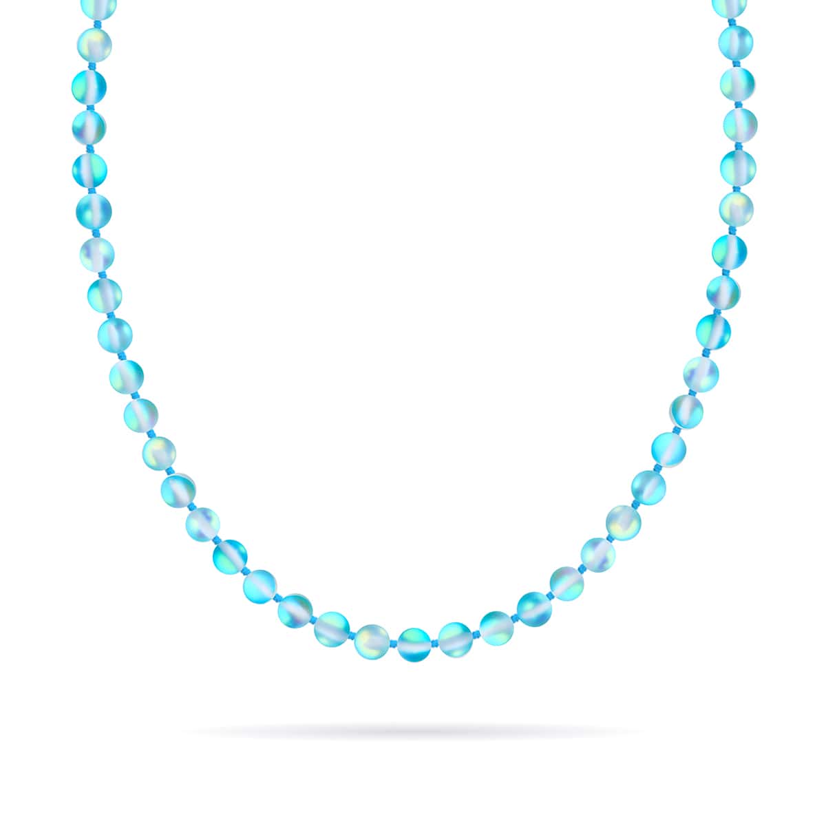 Aquamarin | Silber | Meerjungfrau Glas Knoten Halskette